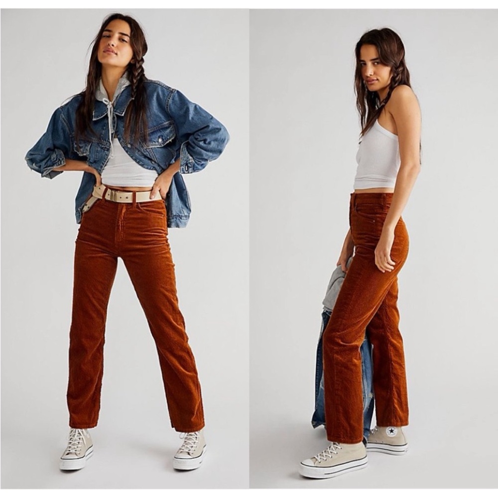 MOTHER Brown Straight Leg Pants